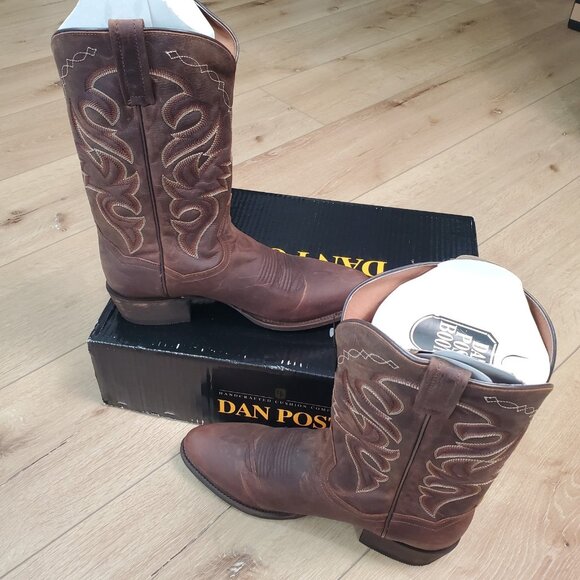 Dan Post Renegade Bay Apache Leather Round Toe Western Cowboy Boots Mens 12 D main image 5